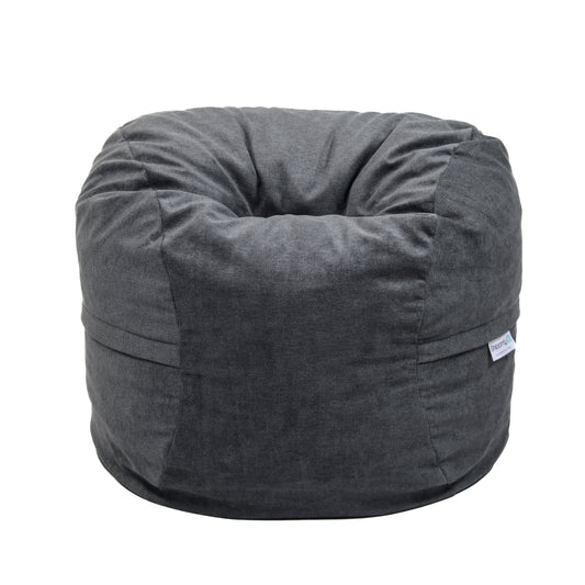 VELOUR DARK GREY BEANBAG