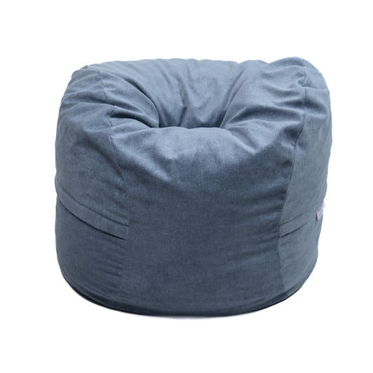 VELOUR BLUE BEANBAG