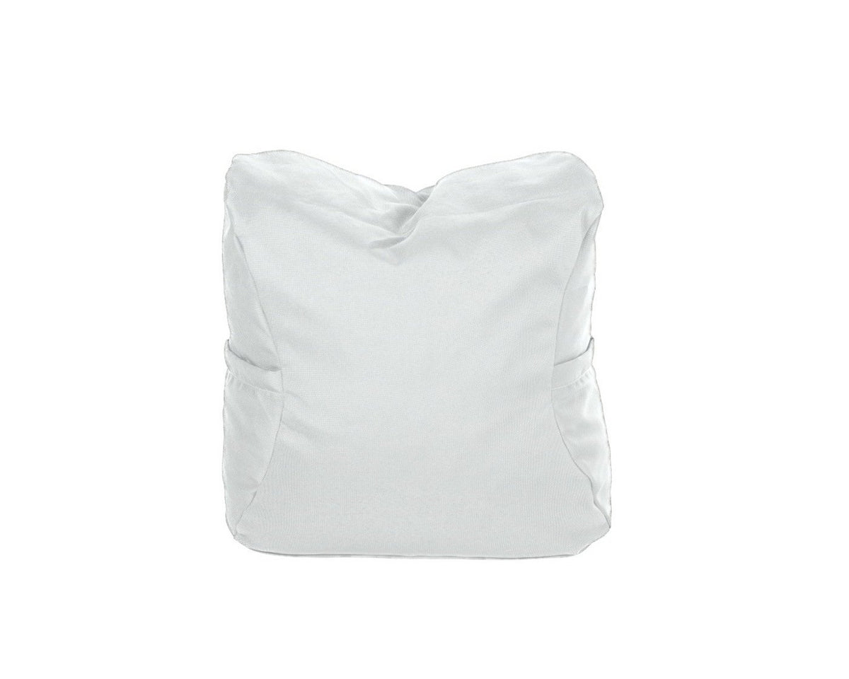 Off White Shloomfy patio footrest on a white background