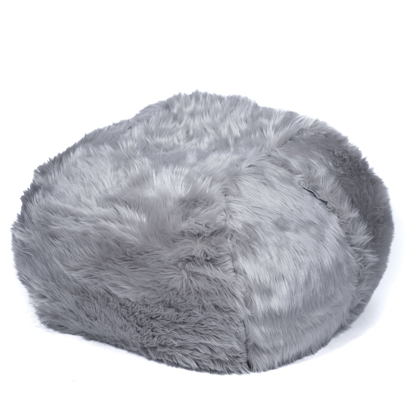 LIGHT GREY FUR BEANBAG