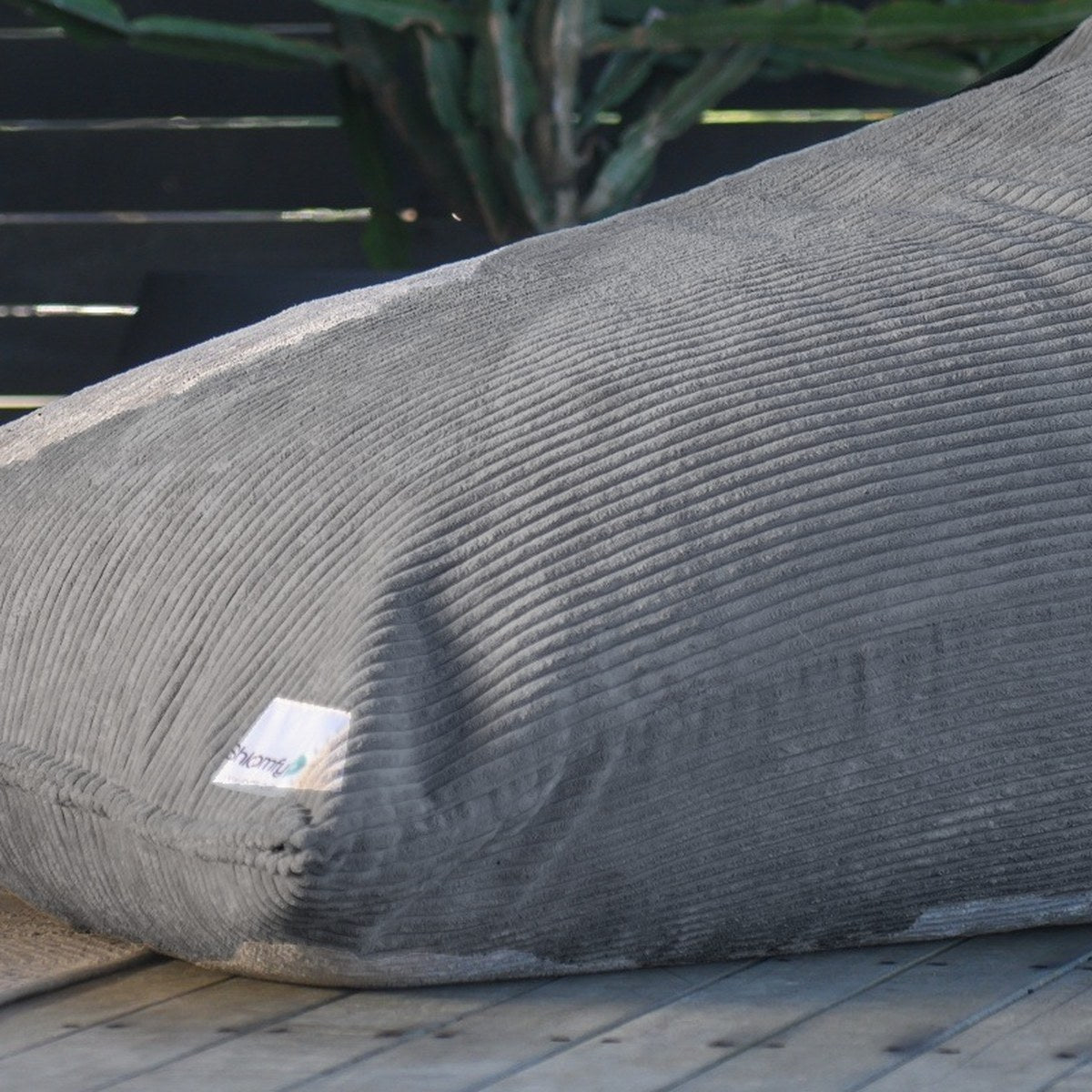 Close-up of the Graphite corduroy lounger
